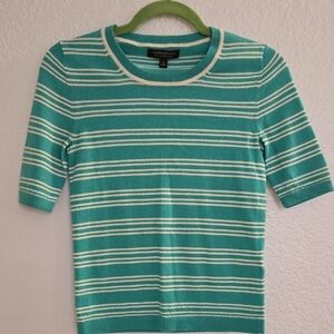 Banana Republic Teal Striped Knit Top